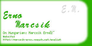 erno marcsik business card